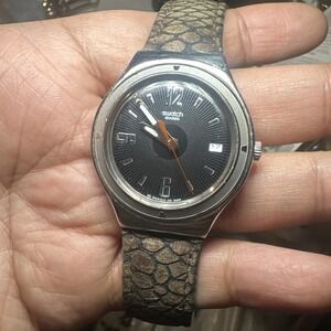 Working Vintage Swatch Irony Original Strap Swiss Mens Watch 37mm Fit 6.5 Rare